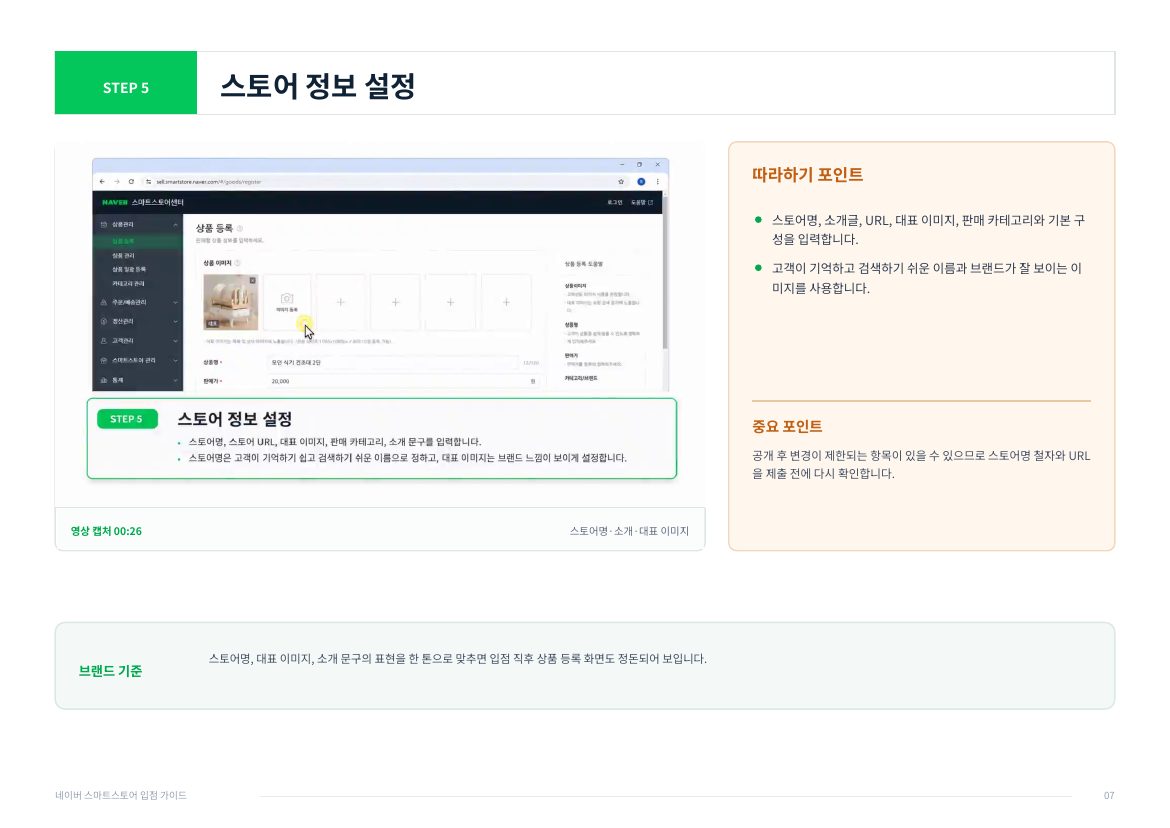 네이버 스마트스토어 입점 7페이지