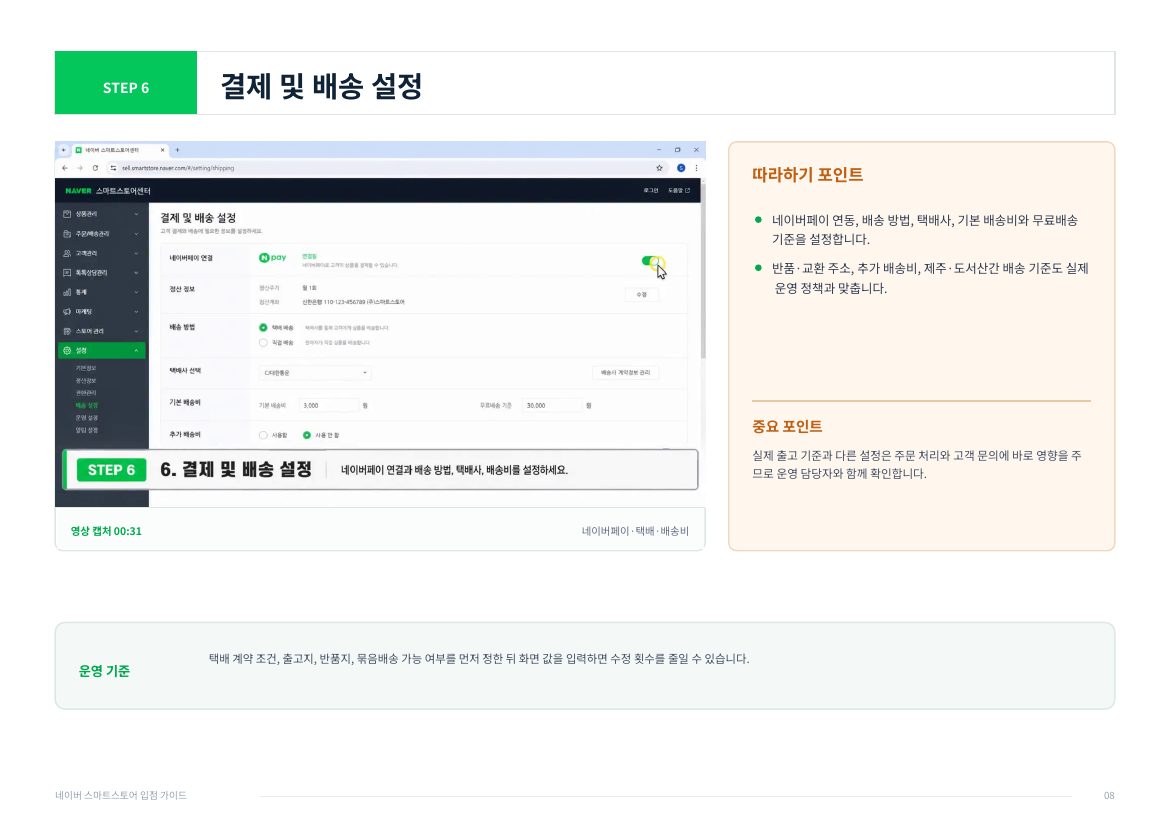 네이버 스마트스토어 입점 8페이지
