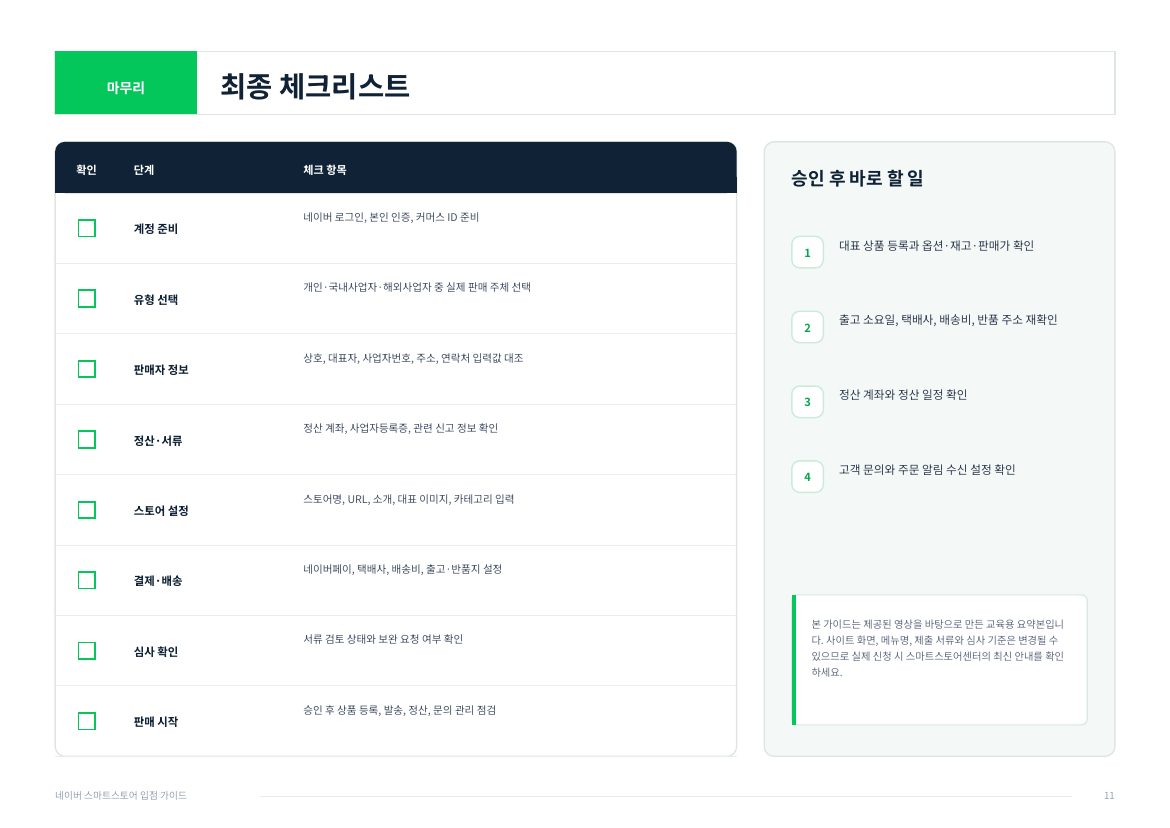 네이버 스마트스토어 입점 11페이지